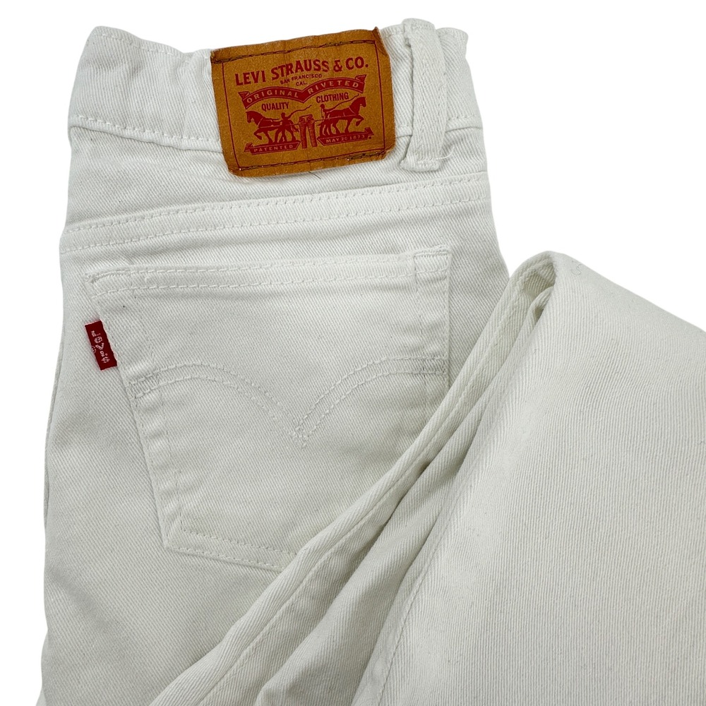 Levi's High Rise Ankle Straight Jeans‎ Kids Size 12 Reg White Stretch Adj. Waist